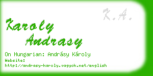 karoly andrasy business card