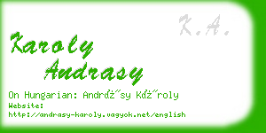 karoly andrasy business card